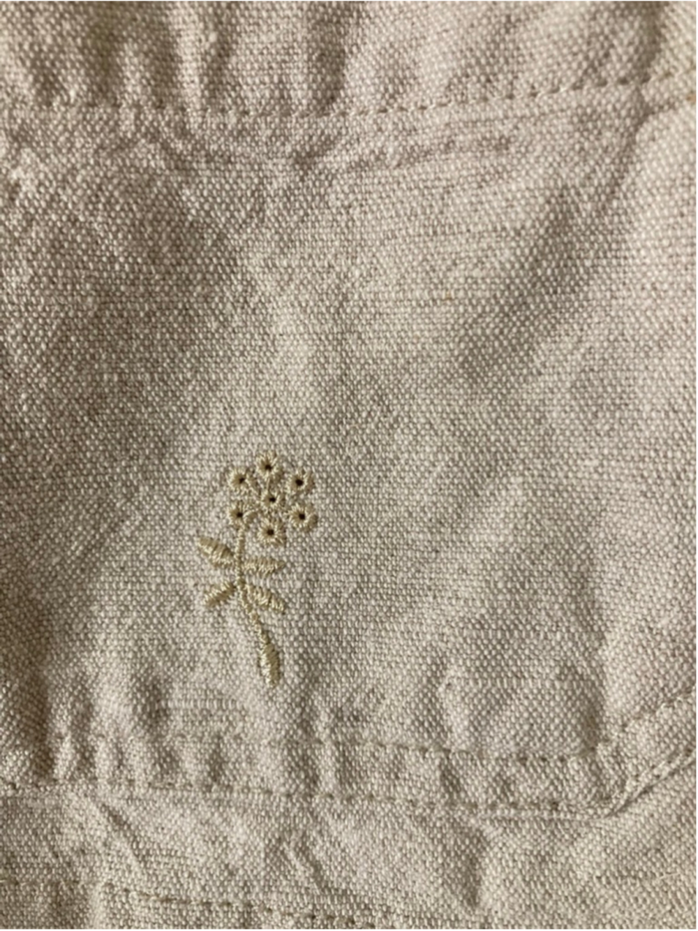 Vintage Cherokee Linen Cotton Embroidered Vest Beige Cottagecore Waistcoat L EUC - Picture 7 of 7